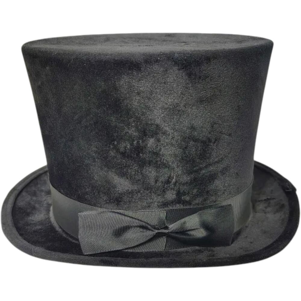 Adult Black Velvet Top Hat Goth Alt Victorian Panic at the Disco Mad Hatter MCR